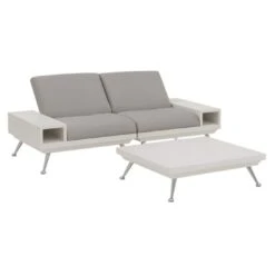 Domus Ventures Nassau Loungeset Aluminium/MarinaPlus White/Silver Grey