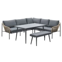 Garden Impressions Semarang Dininglounge Aluminium/Rope Carbon Black/Mystic Grey