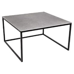 GRADEL Frame Marko 1 Loungetisch 70x70cm Eisen/Keramik Schwarz/Betongrau