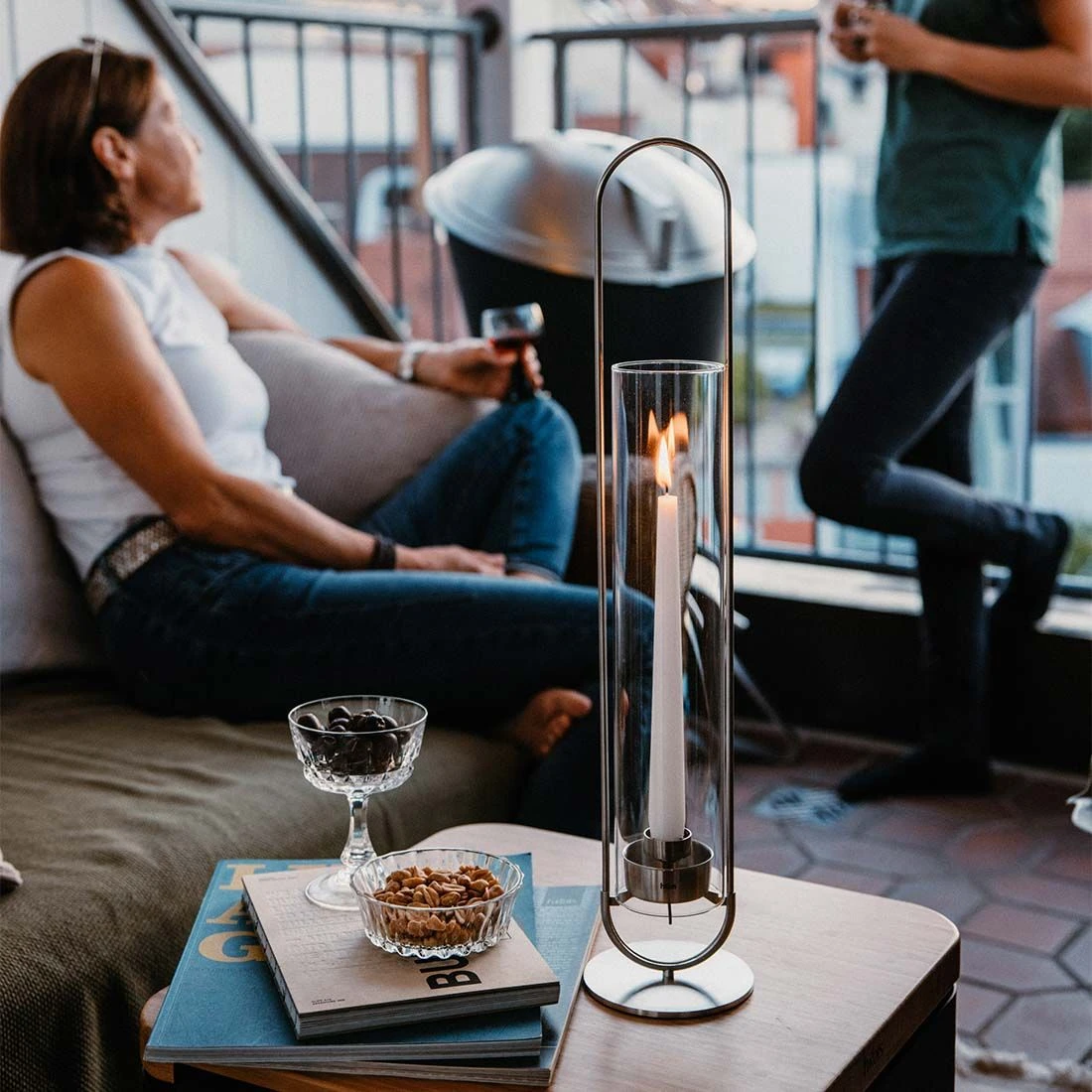 Höfats Oval Candle 55 Kerzenhalter Edelstahl/Glas Silber - Image 3