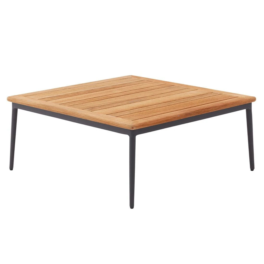 Interliving 7005 Loungetisch 89x89cm Aluminium/Teak Anthrazit/Natur – Bild 2