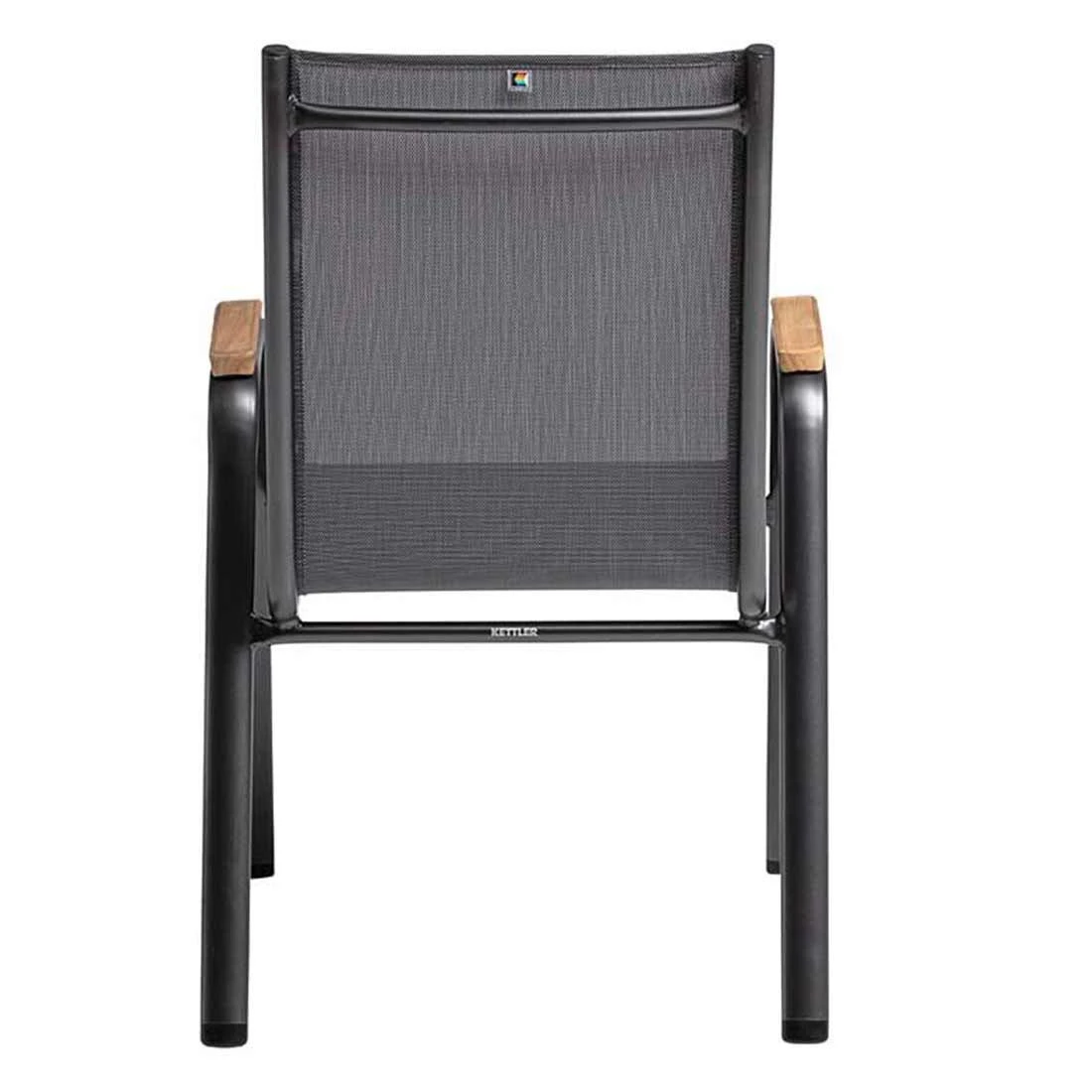 Kettler Cirrus Stapelsessel Aluminium/Outdoorgewebe Anthrazit/Anthrazit-Grau - Image 6