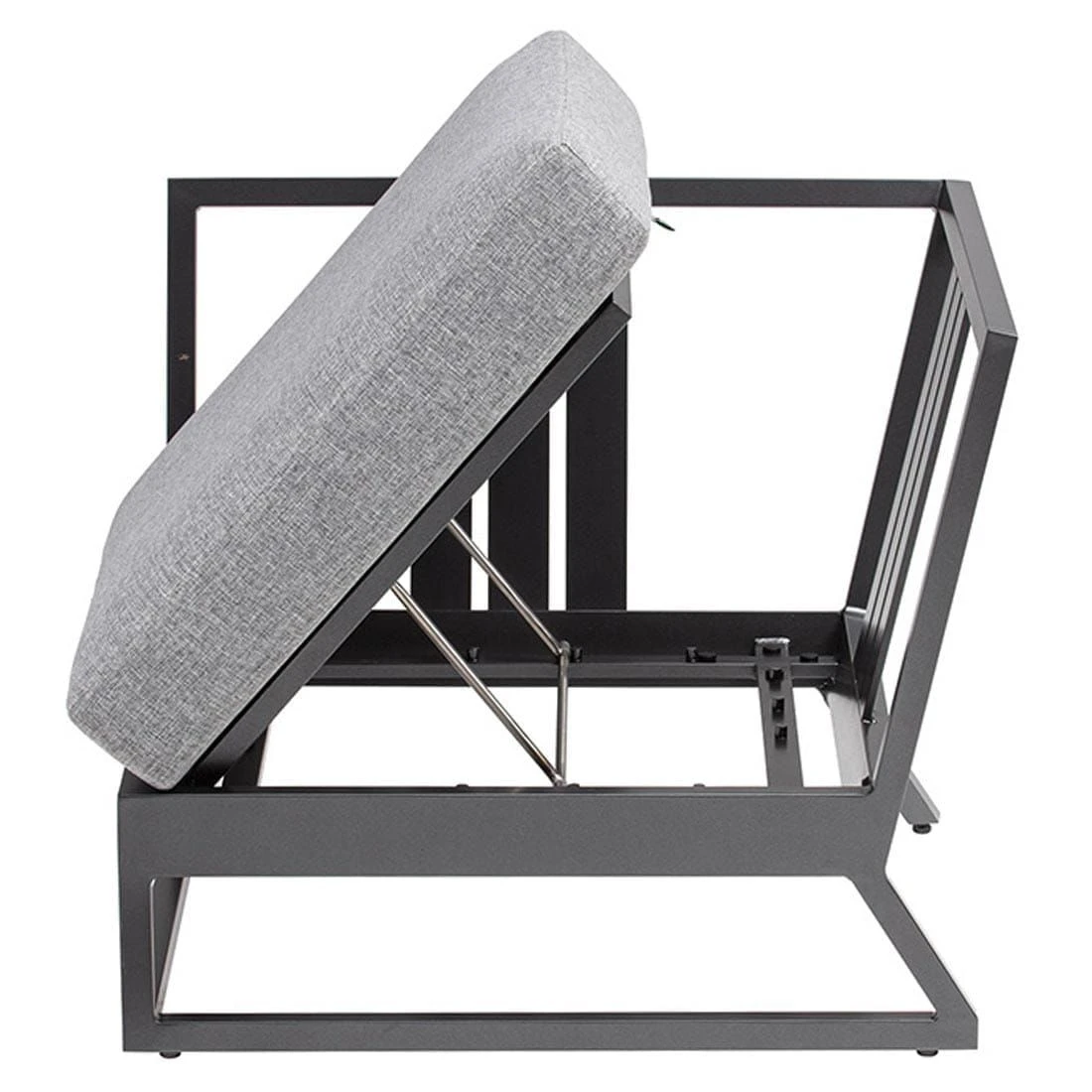 Kettler Ocean Skid Platform Ecklounge 7-tlg. Mit Loungetisch 70x70cm Alu/Olefin Anthrazit/Grau - Image 8