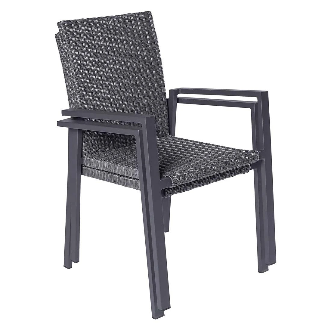 LC Garden Keramo Stapelstuhl Aluminium/Geflecht Anthrazit/Grau Mix – Bild 2