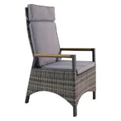 LC Garden Keramo Teak Gartensessel Aluminium/Geflecht Naturgrau