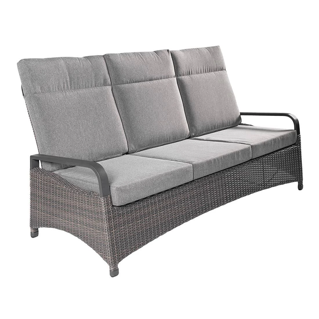 LC Garden Komido Gartensofa Aluminium/Geflecht Anthrazit/Omega Braun