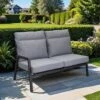 LC Garden Sondrino Gartensofa Aluminium/Textilene Schwarz Matt/Silber