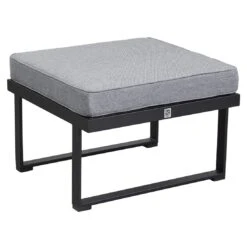 LC Garden Sondrino Gartenhocker 70x70cm Aluminium/Polyester Schwarz/Grau