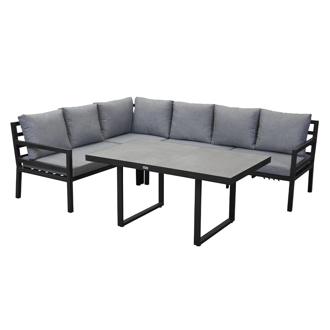 LC Garden Sondrino Ecklounge 3-tlg. Aluminium/Polyester Schwarz Matt/Grau - Image 3