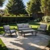 LC Garden Sondrino Loungeset 4-tlg. Mit Tisch 100x60 Cm Schwarz Matt/Beton
