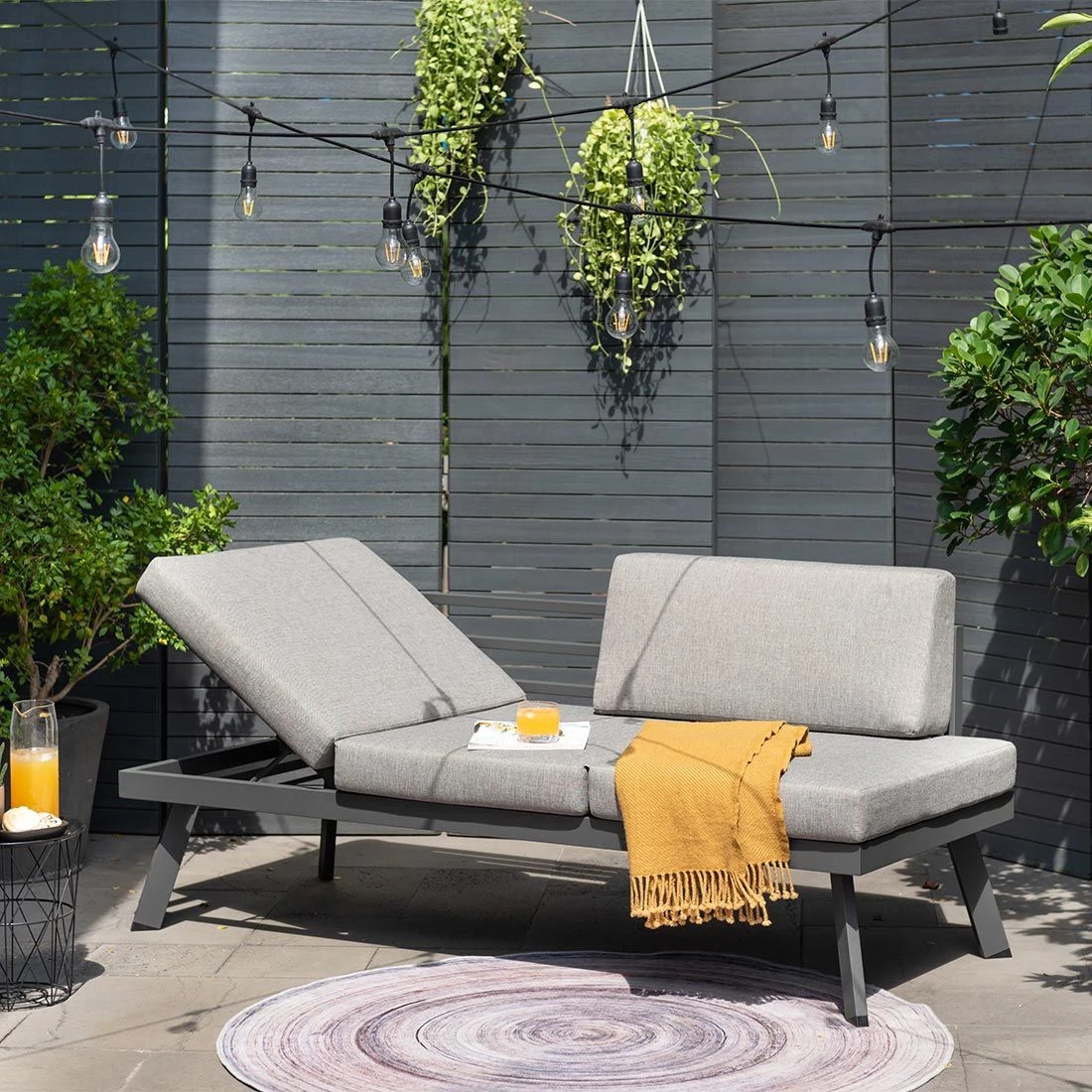 LifestyleGarden Opal Doppelliege Aluminium/Olefin Magnesium Grau/Roasted Sesame â Bild 2