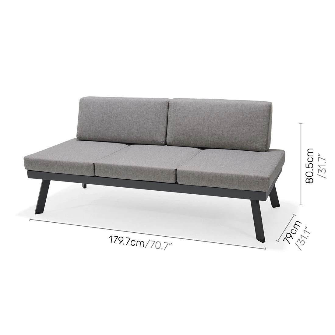 LifestyleGarden Opal Doppelliege Aluminium/Olefin Magnesium Grau/Roasted Sesame â Bild 6