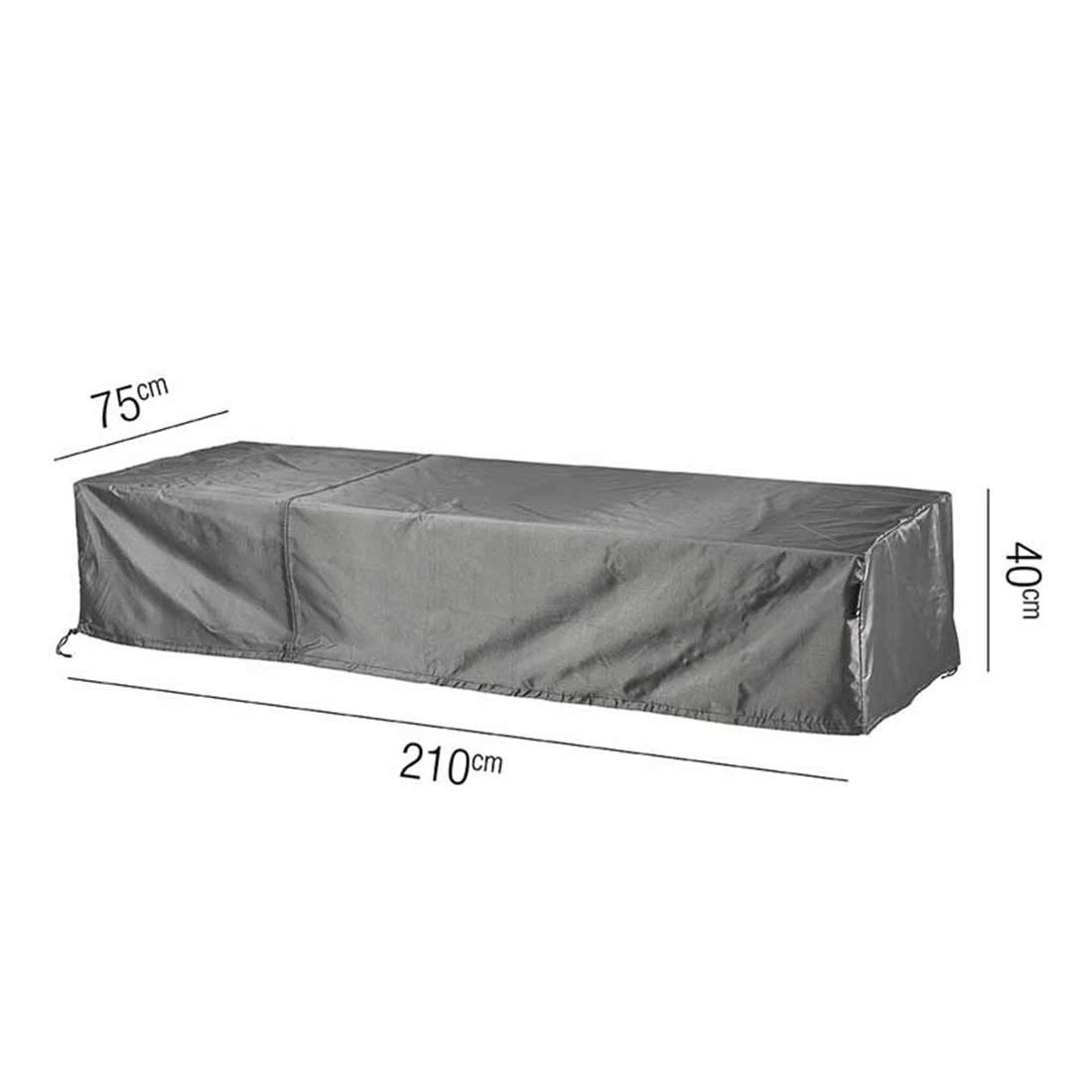 AeroCover Gartenliege Schutzhülle 210x75x40cm Polyester Uni Anthrazit - Image 2