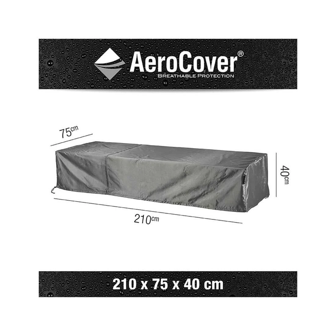 AeroCover Gartenliege Schutzhülle 210x75x40cm Polyester Uni Anthrazit - Image 6