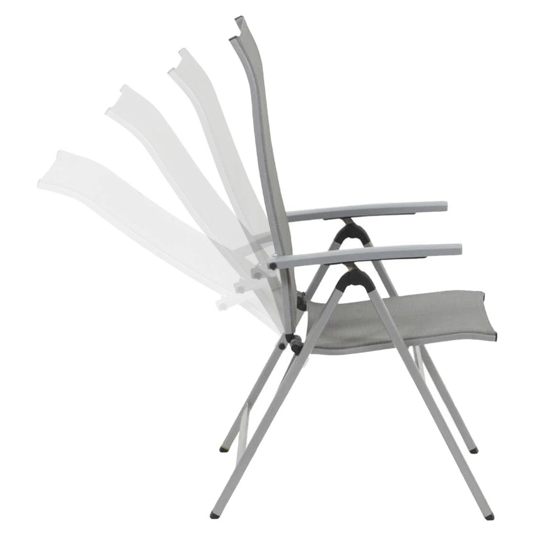 MWH Fabulo Klappsessel Aluminium/Textilene Silber/Grau - Image 4