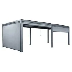MWH Kiosko XXL Gartenpergola 720cm+Seitenteile 330+340cm Grau
