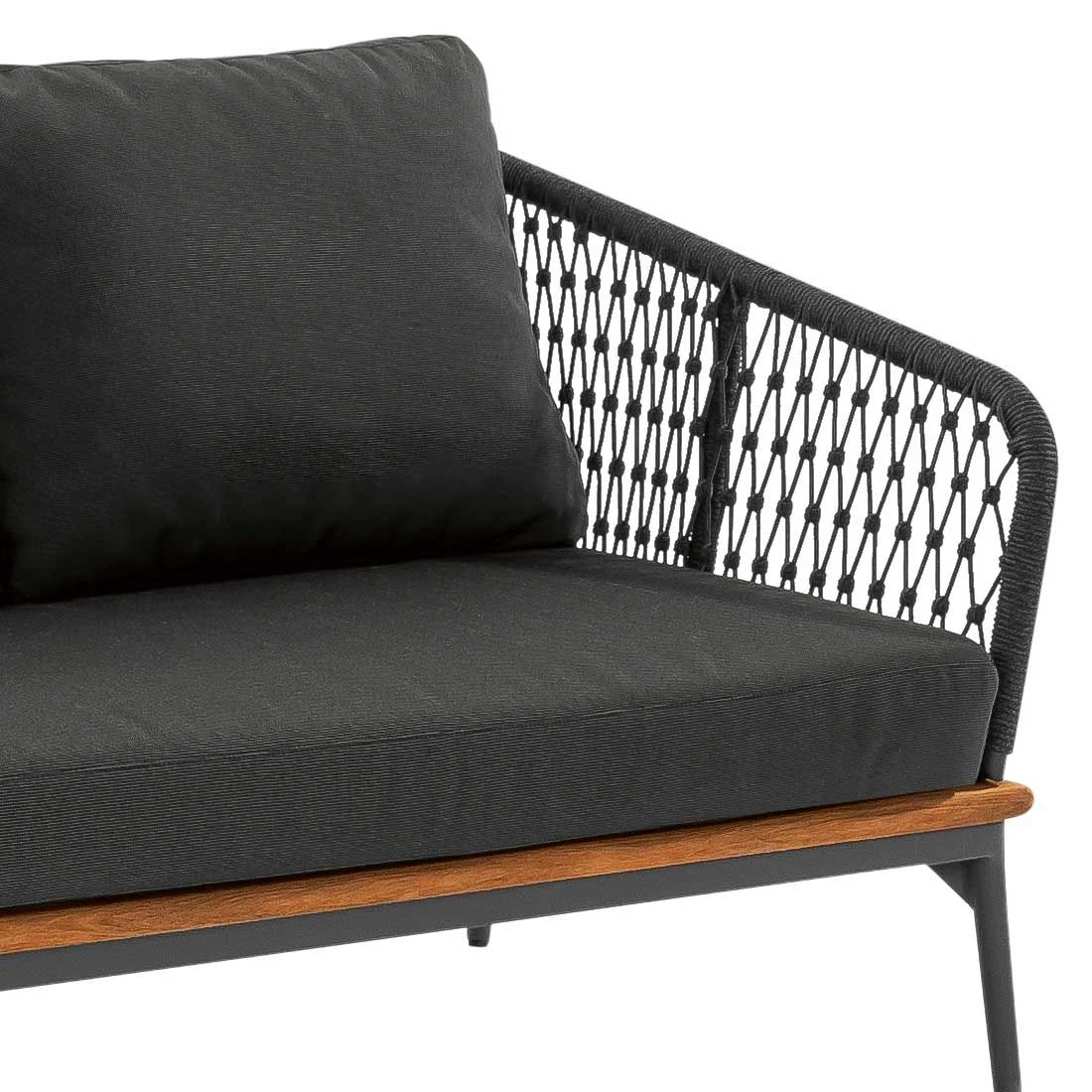 Niehoff Freeport Eck-/Endmodul Aluminium/Teak/Rope Anthrazit/Natur - Image 3