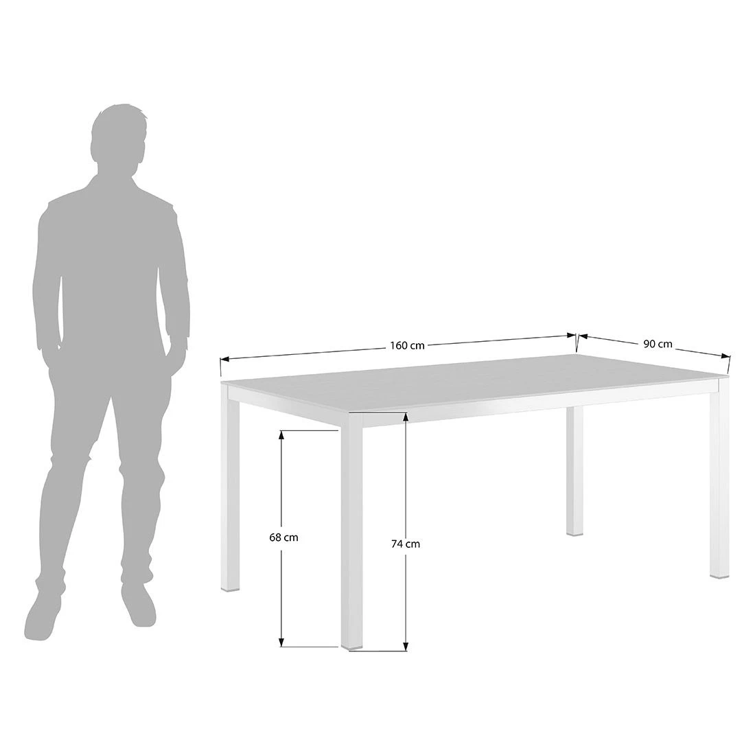 OUTLIV. Gartentisch 160x90cm Edelstahl/Dekton Silber/Bromo â Bild 6