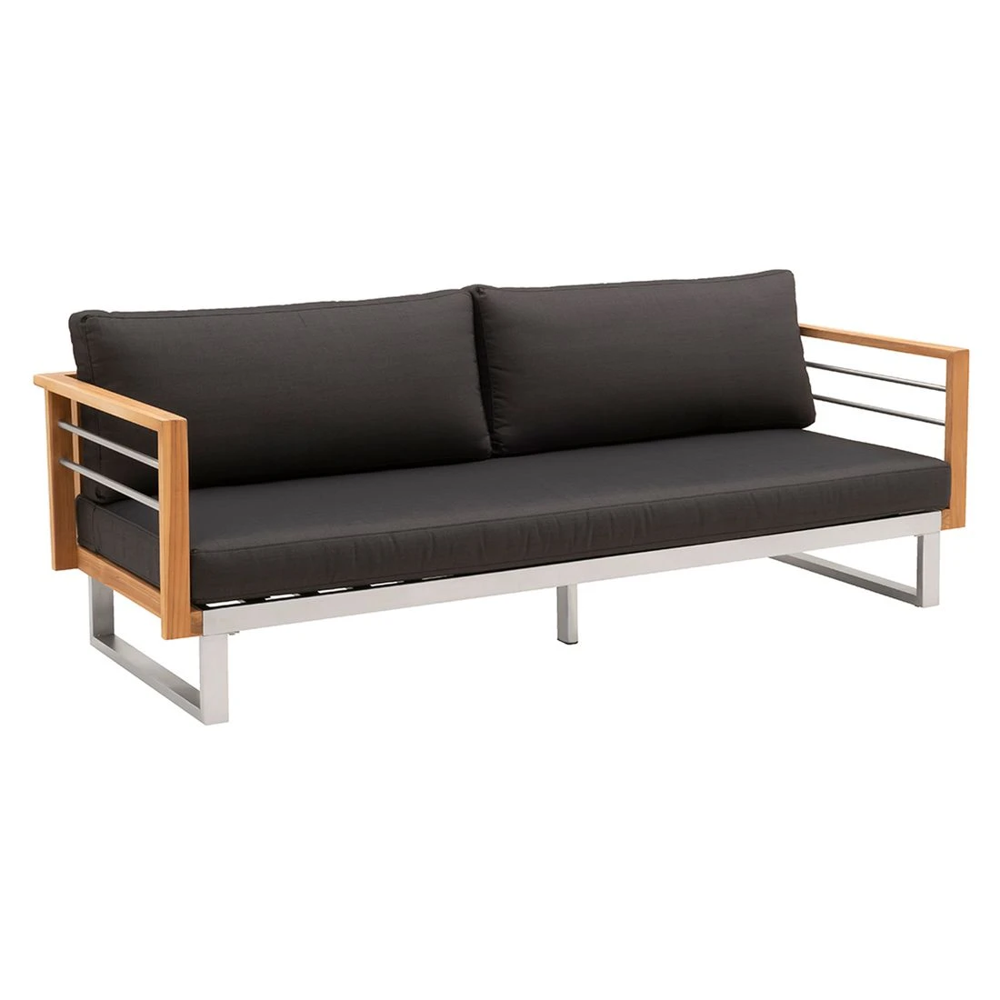 OUTLIV. Hawaii Ecklounge Edelstahl/Teak/Polster Dunkelgrau - Image 7