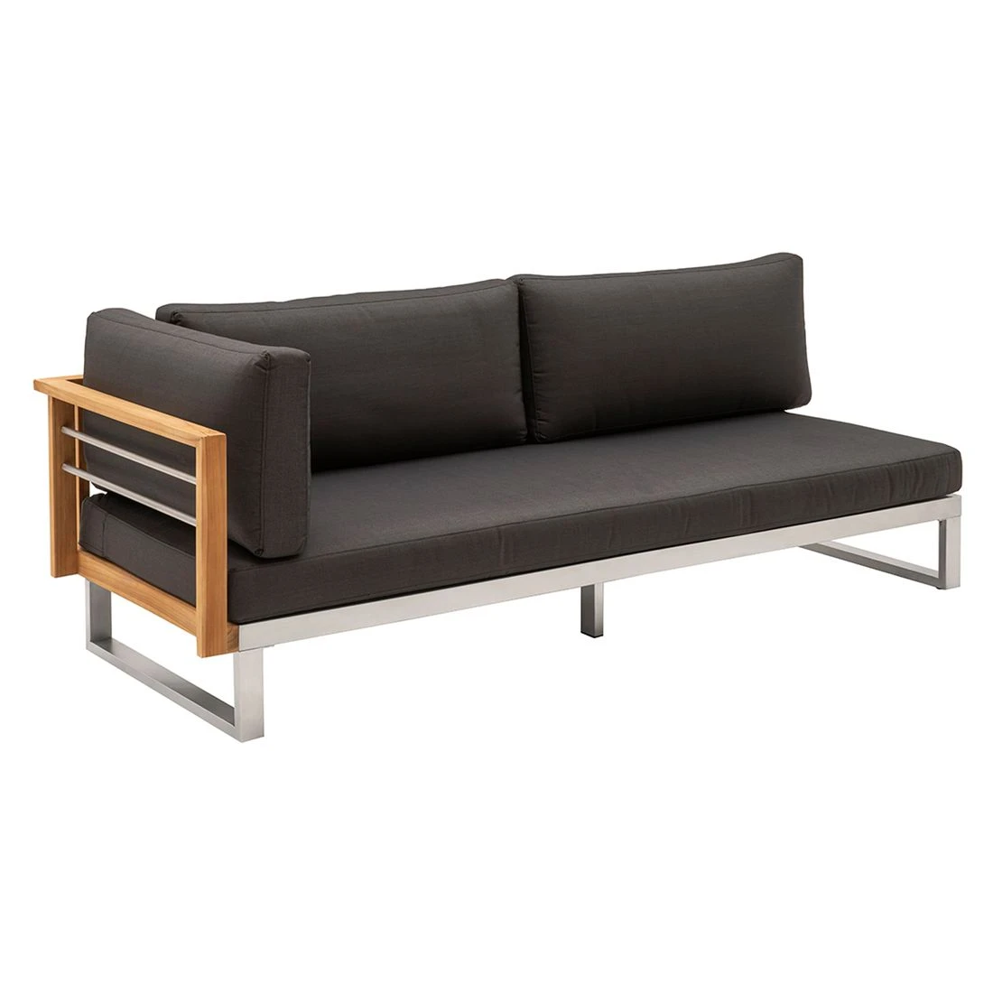 OUTLIV. Hawaii Ecklounge Edelstahl/Teak/Polster Dunkelgrau - Image 8