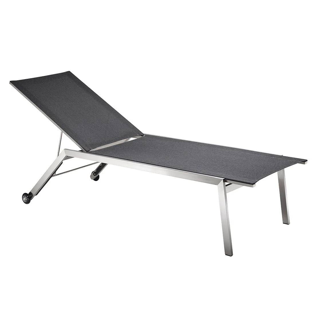 OUTLIV. Kreta Gartenliege Edelstahl/Textilene Silber/Coal