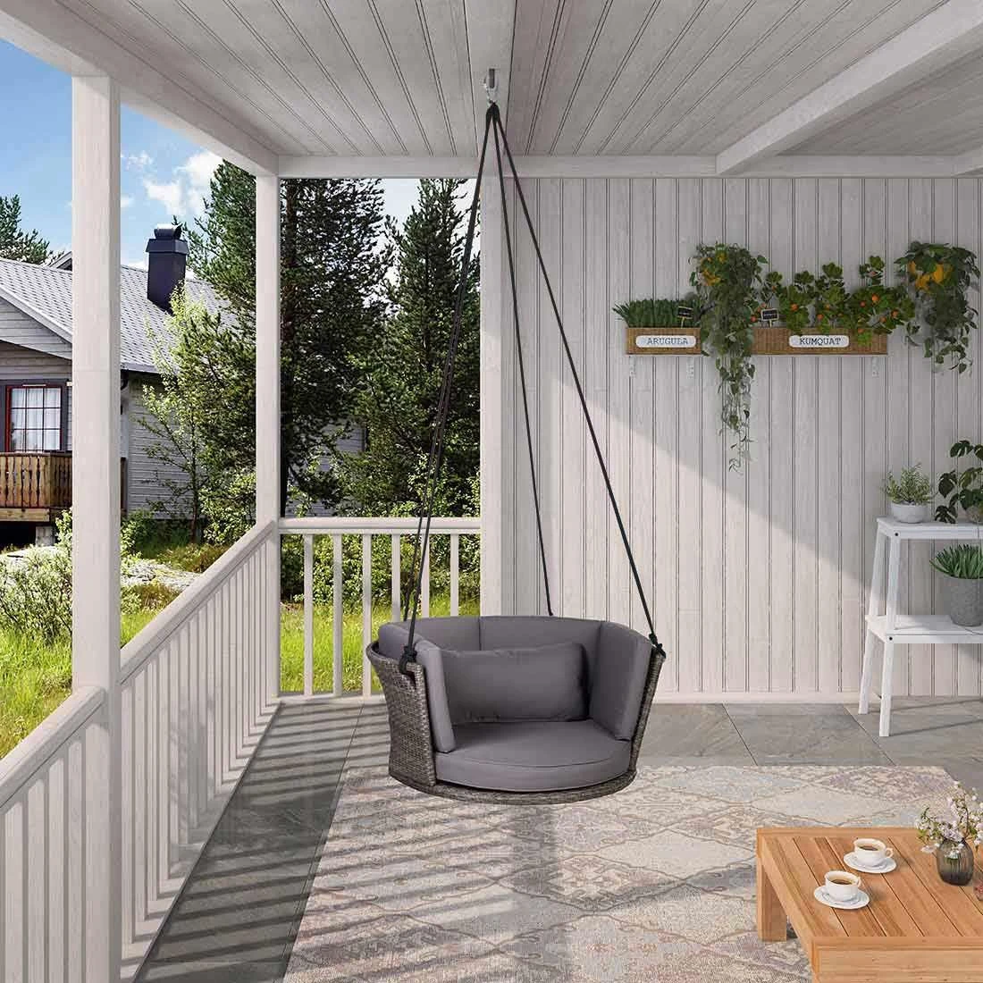 OUTLIV. HĂ€ngestuhl Rattan Braun/Grau - Image 2