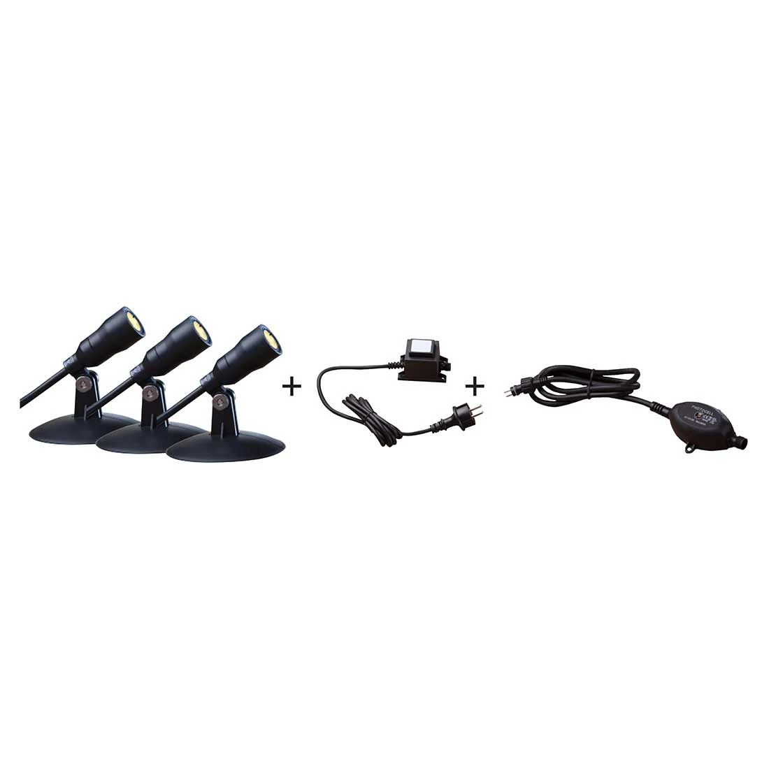 OUTLIV. Smart Light Starter-Set "3 Spots Mit Dämmerungssensor, Transformator" Schwarz