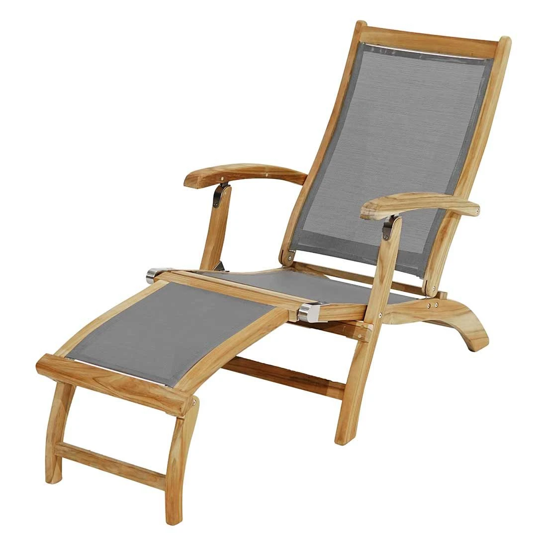 Ploß Manila Deckchair Akazie/Textilene Natur – Bild 2