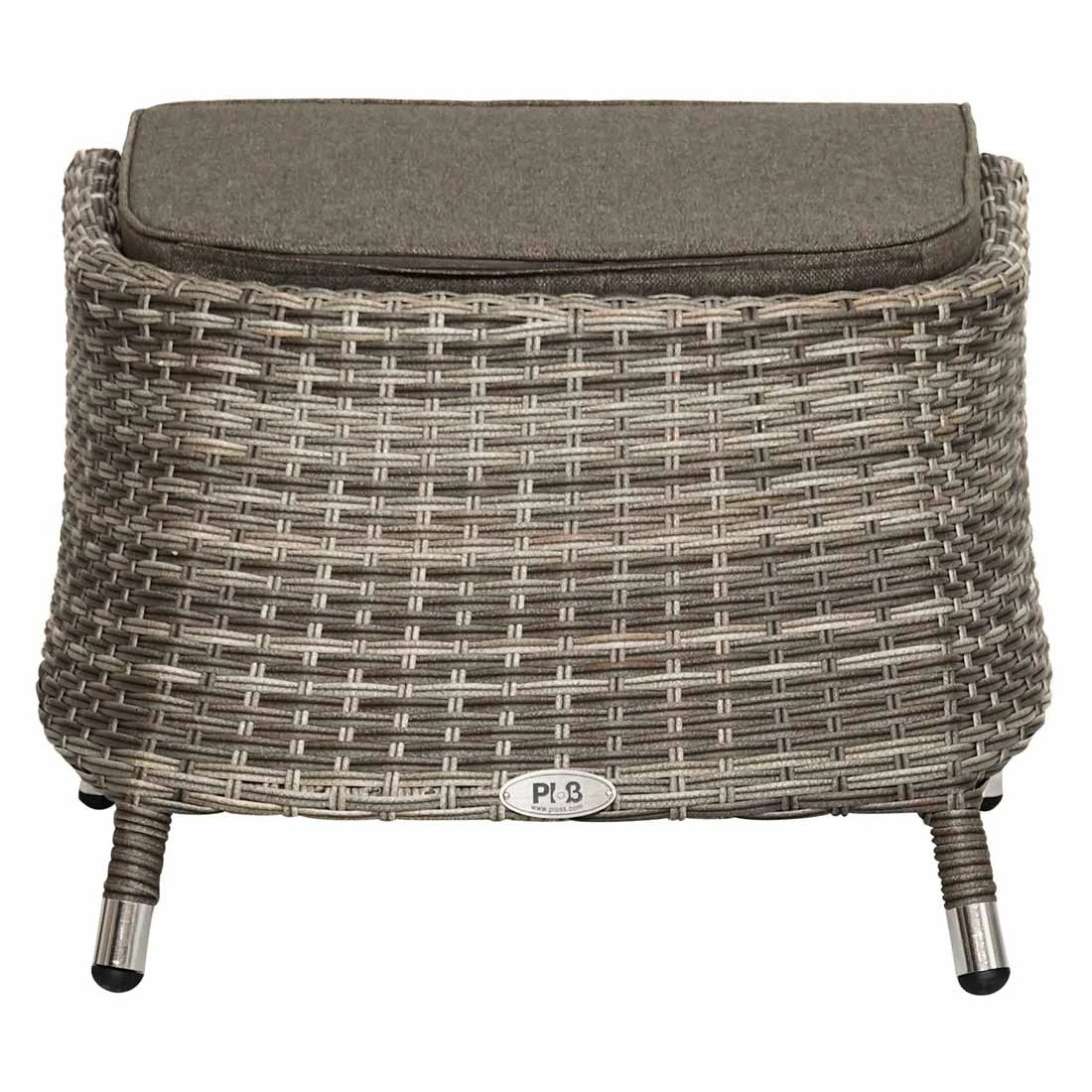 Ploß Nizza Loungehocker Geflecht/Polster Natur-Beige-Braun-Meliert/Savanna