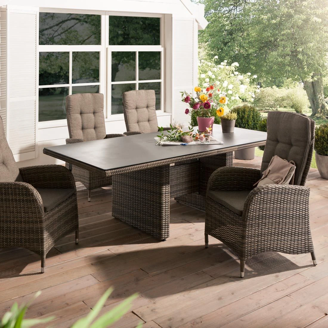 Ploß Rabida Gartensessel Geflecht Champagner/Savanna – Bild 2