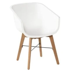 Schöner Wohnen Texel Gartensessel Eukalyptus/Kunststoff Natur/Weiß