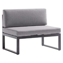 Sieger Adelaide Eck-/Endmodul Aluminium/Sunproof Eisengrau/Hellgrau