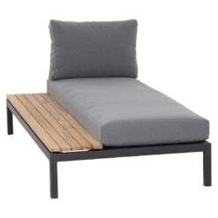 Siena Garden Alvida Gartenliege Rechts Aluminium/Polyester Matt Anthrazit/Grau