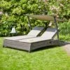 Siena Garden Corido Daybed Inkl. Dach Aluminium/Gardino-Geflecht Matt Anthrazit/Charcoal Grey