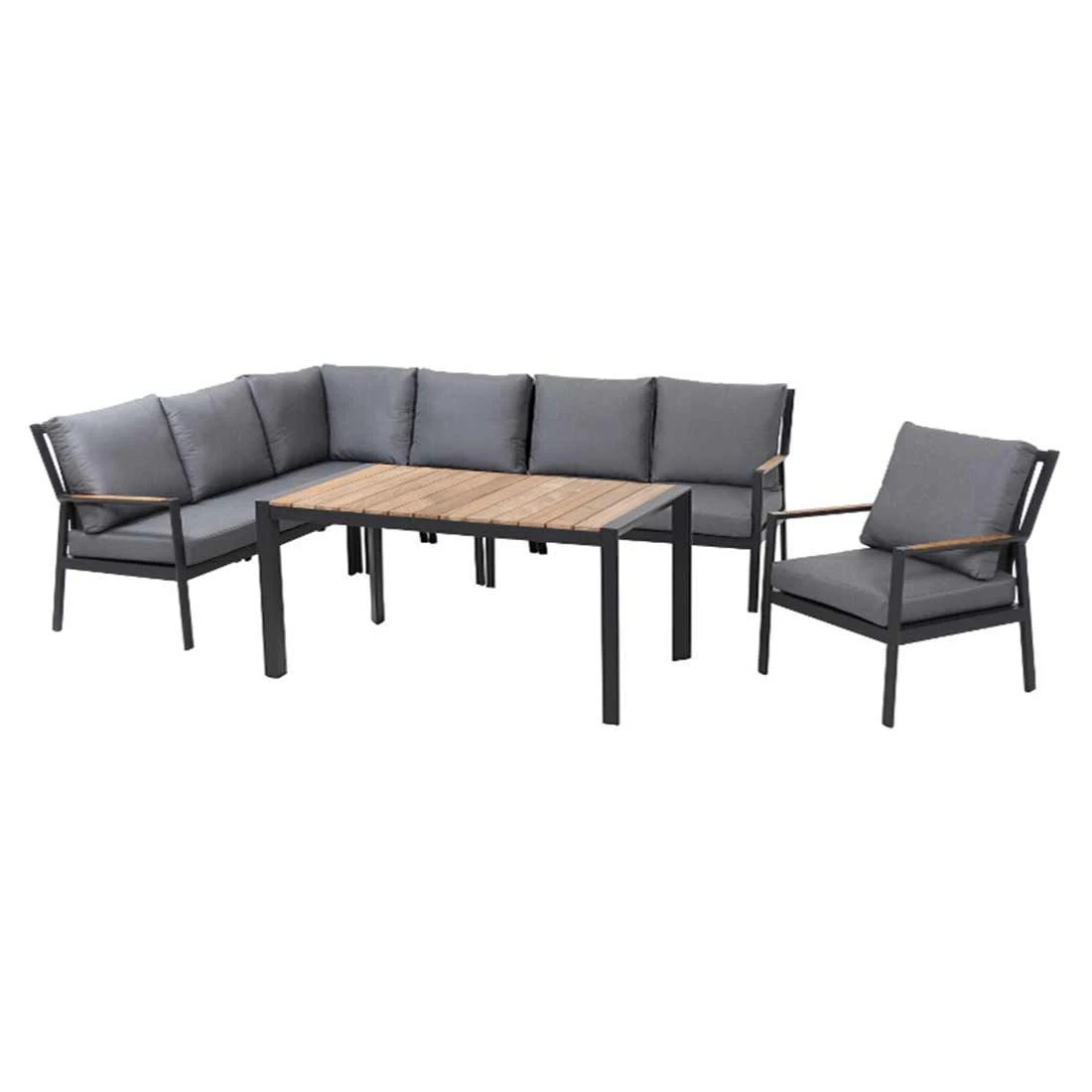 Siena Garden Londra Eck-/Endmodul Aluminium/Ranotex Anthrazit/Schwarz-Silber - Image 6