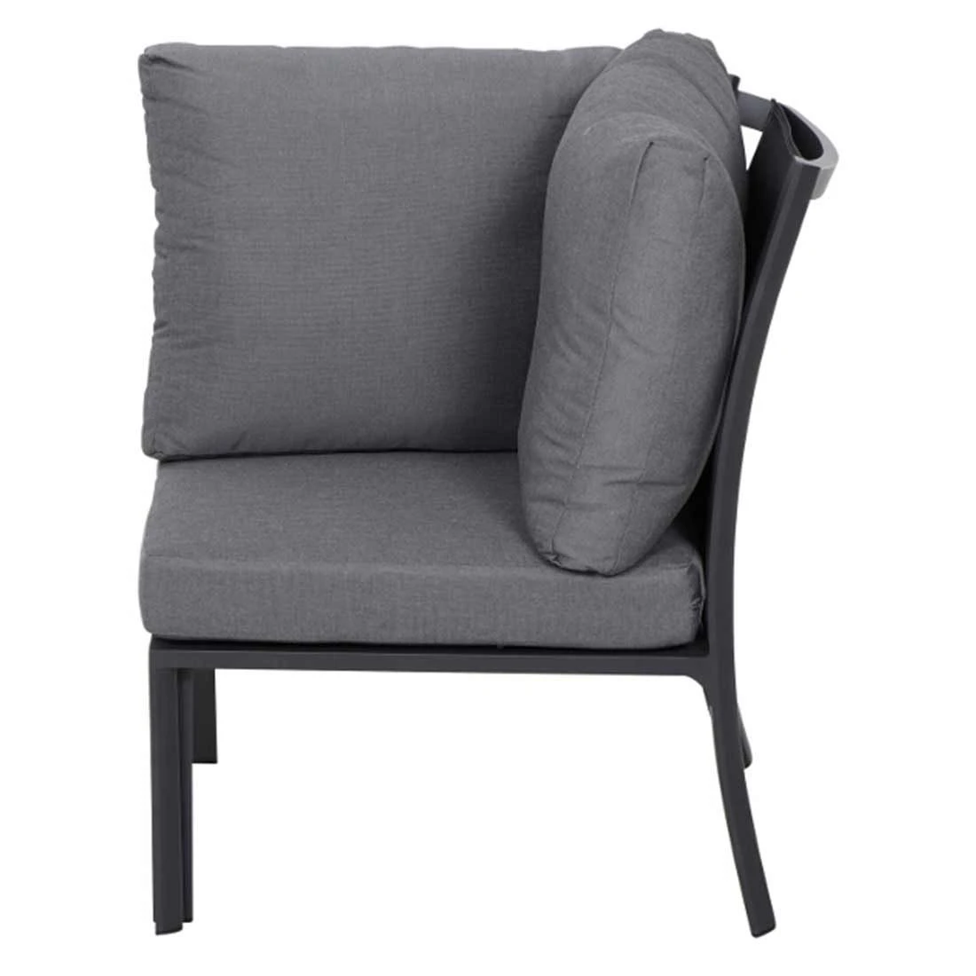 Siena Garden Londra Dininglounge 5-tlg. Mit Tisch 140x80cm Anthrazit/Schwarz-Silber - Image 4