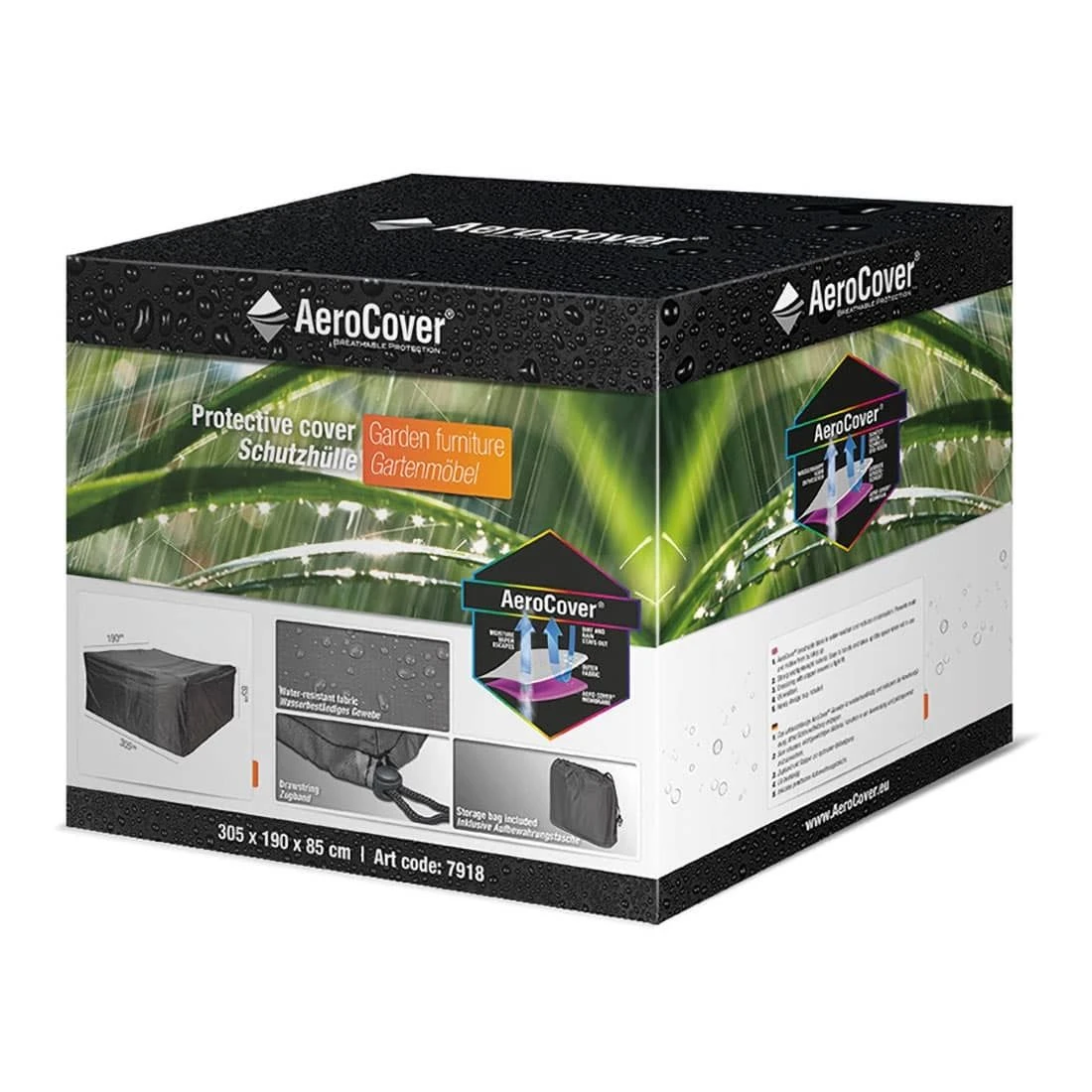 AeroCover Gartenmöbel-Set Schutzhülle 305x190x85cm Polyester Uni Anthrazit - Image 7