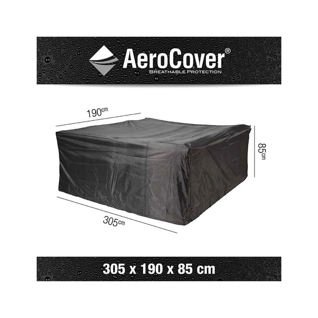 AeroCover Gartenmöbel-Set Schutzhülle 305x190x85cm Polyester Uni Anthrazit - Image 8