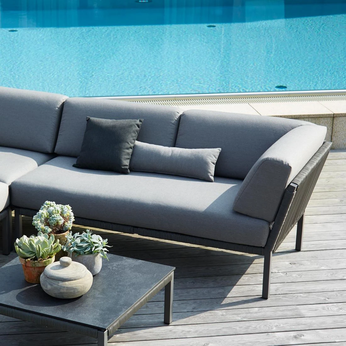 Solpuri Club Gartensofa 171 Cm Aluminium/Rope/Acryl Anthrazit