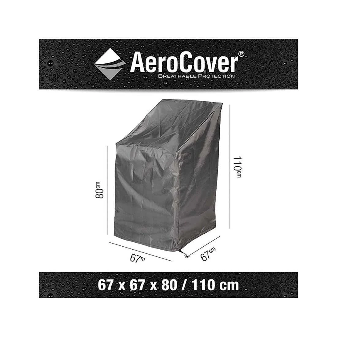 AeroCover Gartenstuhl Schutzhülle 67x67x80/110cm Polyester Uni Anthrazit - Image 3