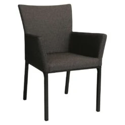 Stern Artus Diningsessel Aluminium/Outdoorstoff Schwarz Matt/Seidenschwarz
