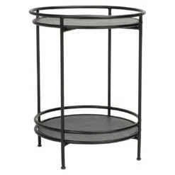 Stern Charles Beistelltisch 52x52cm Aluminium/Silverstar Schwarz Matt/Slate