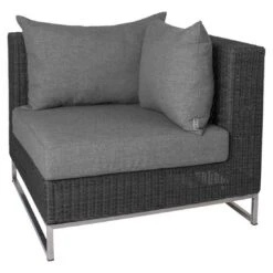 Stern Fontana Eck-/Endmodul Edelstahl/Geflecht Basaltgrau/Seidengrau