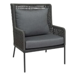 Stern Greta Loungesessel Aluminium/Rope Anthrazit/Platin/Seidengrau