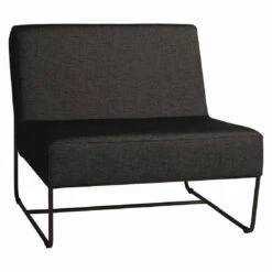 Stern Mia Lounge Sessel Edelstahl/Outdoorstoff Schwarz/Seidenschwarz