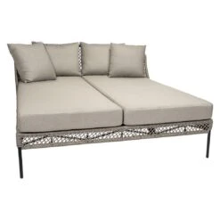 Stern Odea Doppelliege Aluminium/Rope/Outdoorstoff Schwarz Matt/Salt