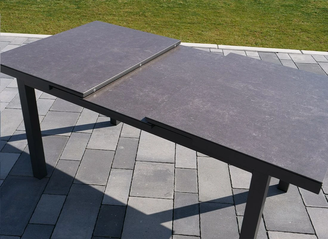 Sungörl Bamberg Ausziehtisch 160/210x90cm Aluminium/Keramik-Glas Anthrazit/Beton â Bild 3