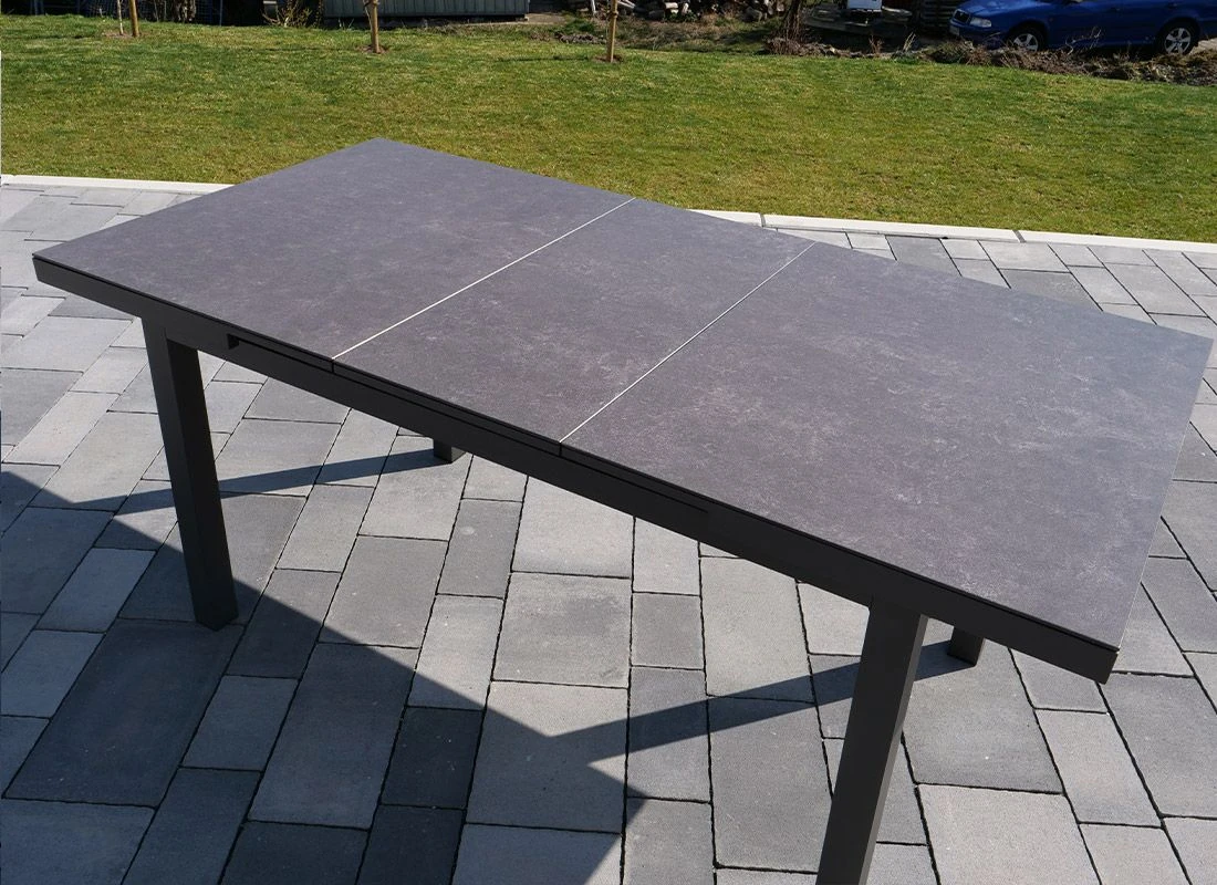 Sungörl Bamberg Ausziehtisch 160/210x90cm Aluminium/Keramik-Glas Anthrazit/Beton â Bild 4