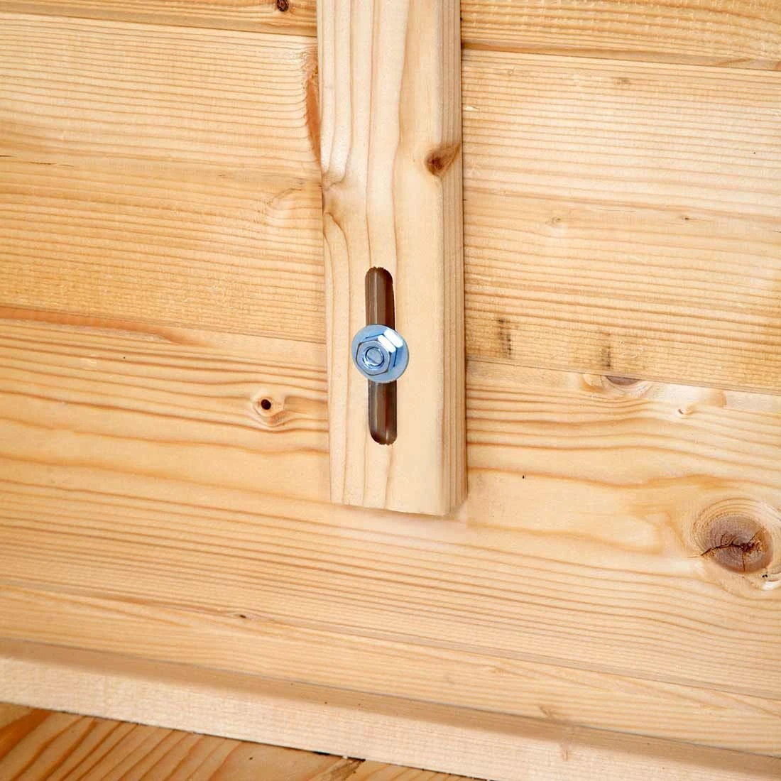 Wolff Finnhaus Bornholm 40-B Typ 4 Gartenhaus 320x320cm Mit Dreieckglas-Tür Natur – Bild 4