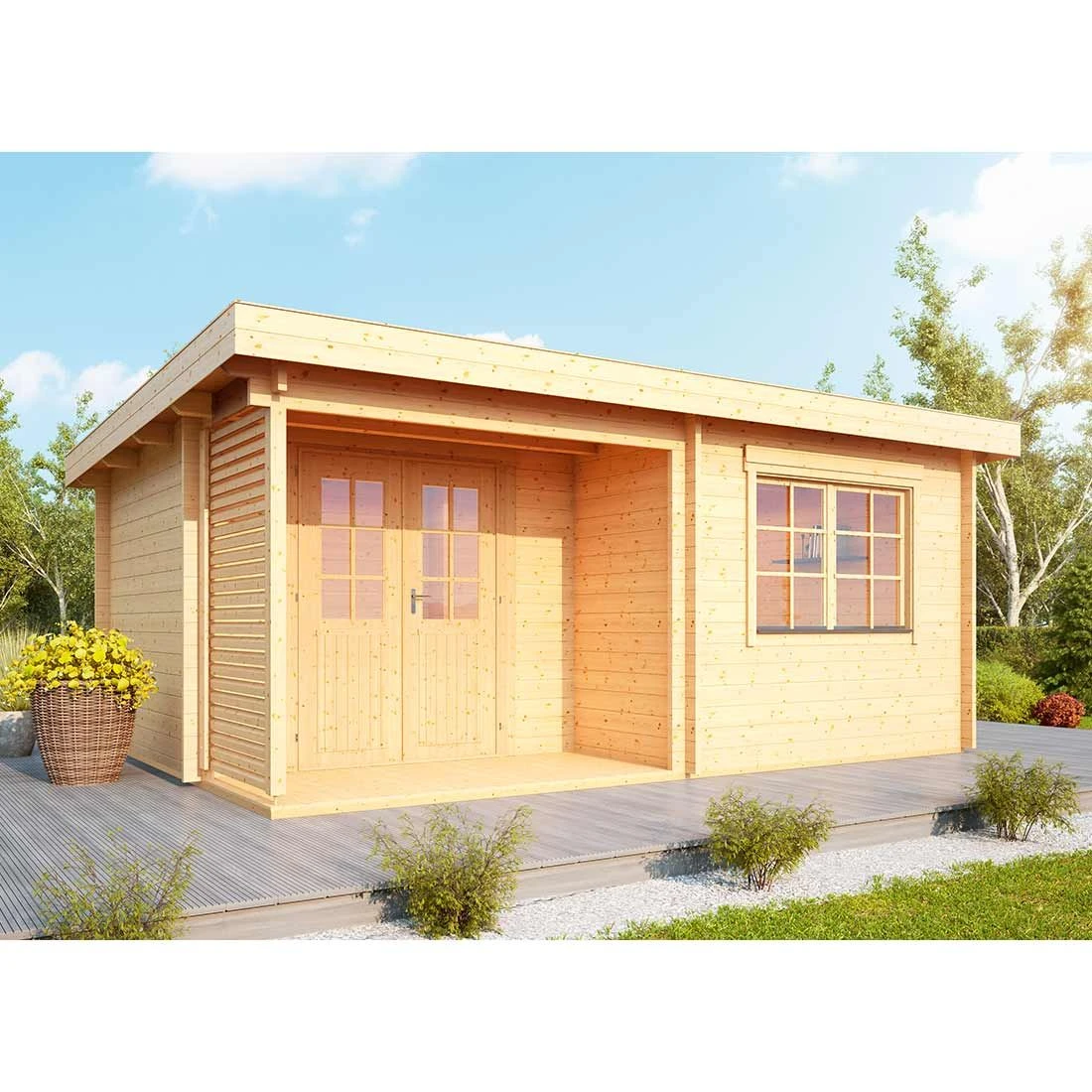 Wolff Finnhaus Cordoba Klassik Gartenhaus Natur â Bild 2